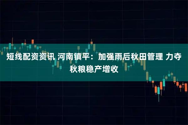 短线配资资讯 河南镇平：加强雨后秋田管理 力夺秋粮稳产增收
